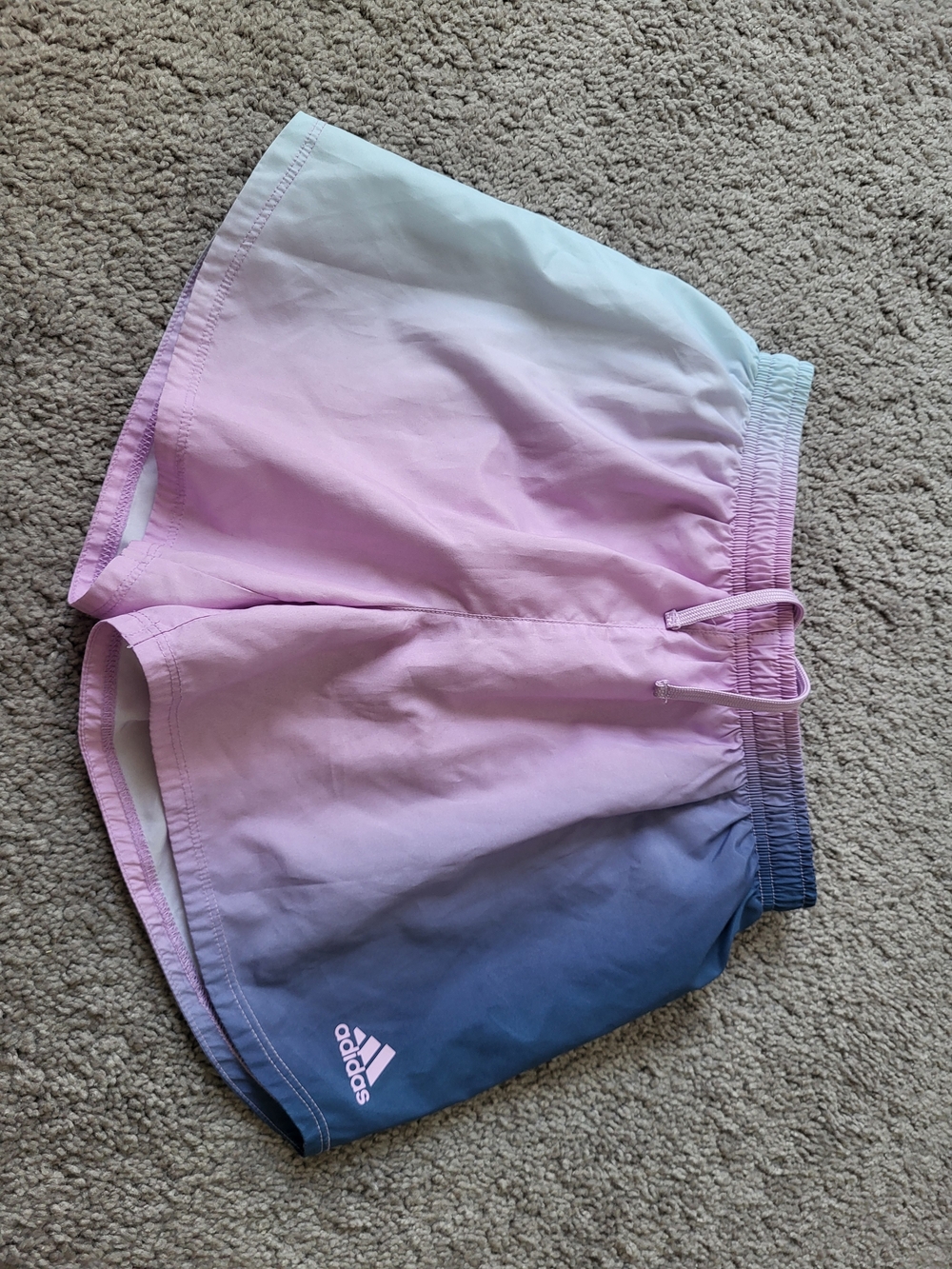 Adidas Ombre Pink to Blue Athletic Shorts